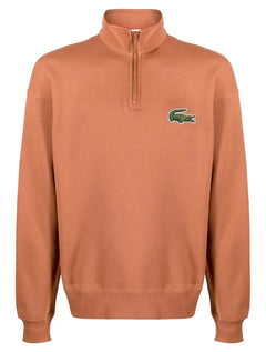 Moletom Lacoste Masculino Loose Fit Big Croco Half-Zip Marrom