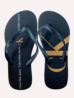 Chinelo Calvin Klein Jeans Logo Flow Azul Marinho