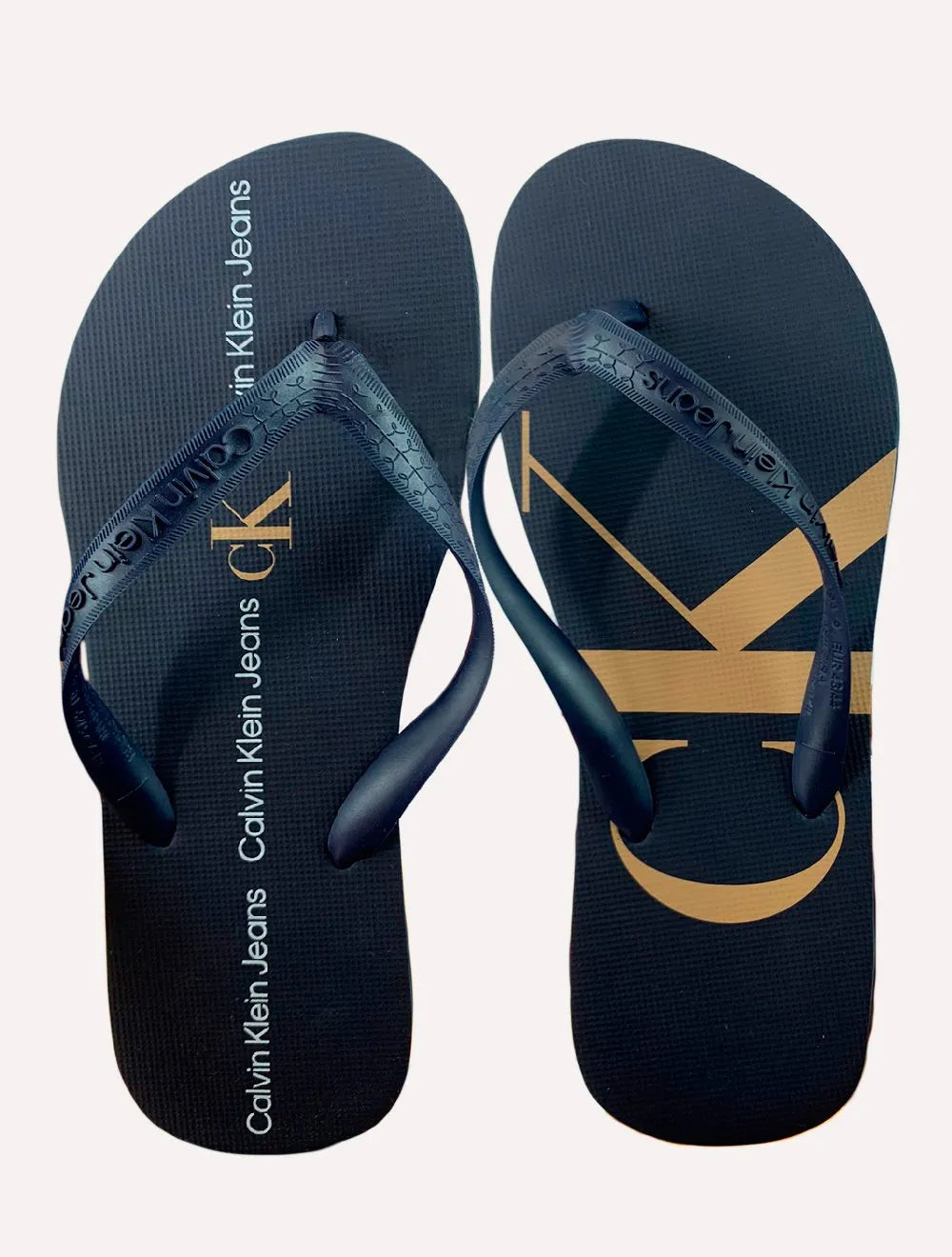 Chinelo Calvin Klein Jeans Logo Flow Azul Marinho