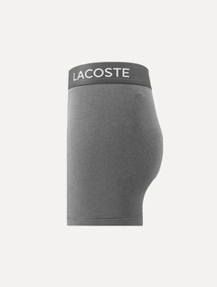 Cuecas Lacoste Boxer Long Colored Lettered Waist Branca/Grafite/Preta Pack 3UN