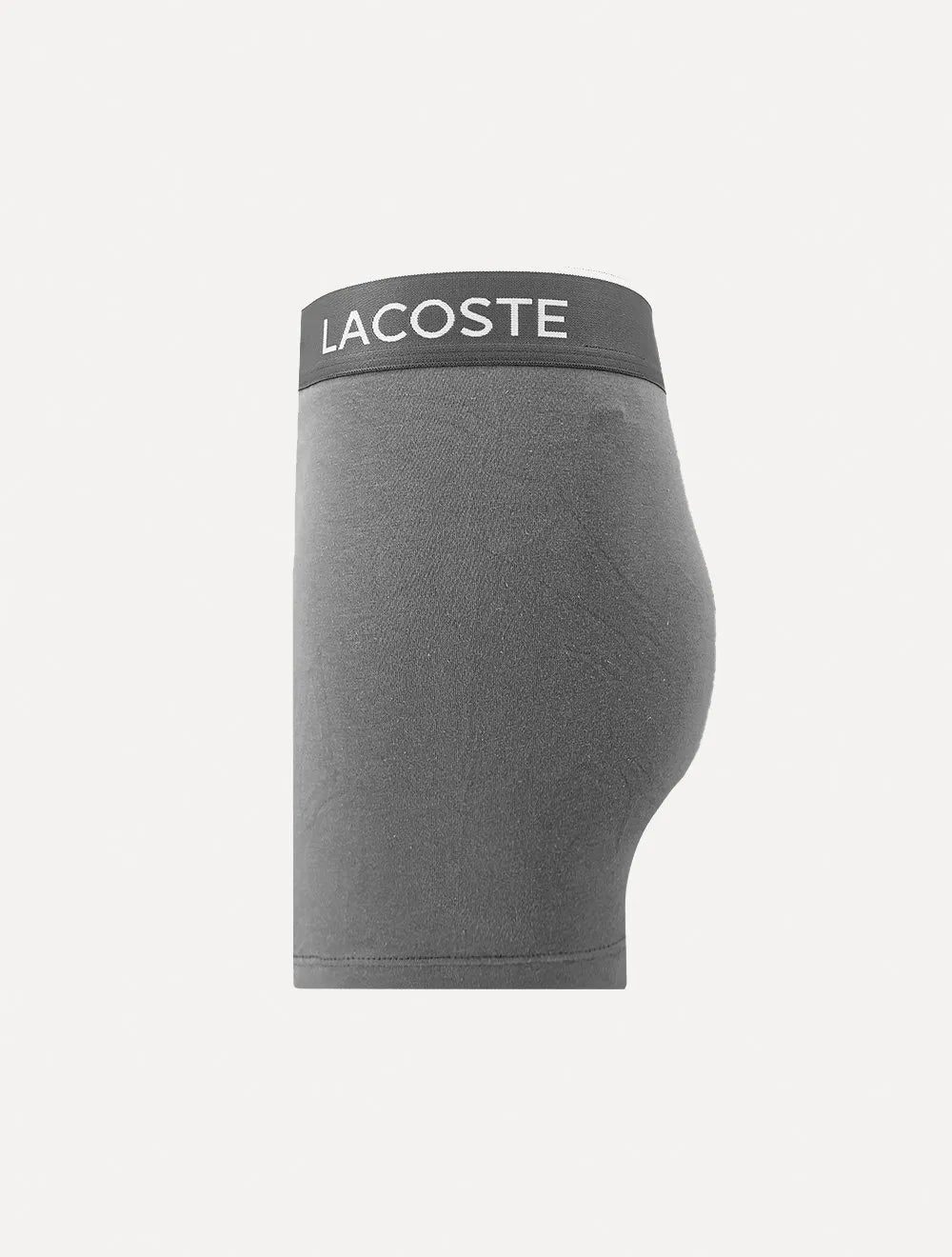 Cuecas Lacoste Boxer Long Colored Lettered Waist Branca/Grafite/Preta Pack 3UN