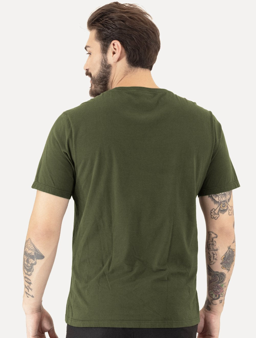 Camiseta Ellus Masculina Cotton Fine Classic Logo Verde Floresta
