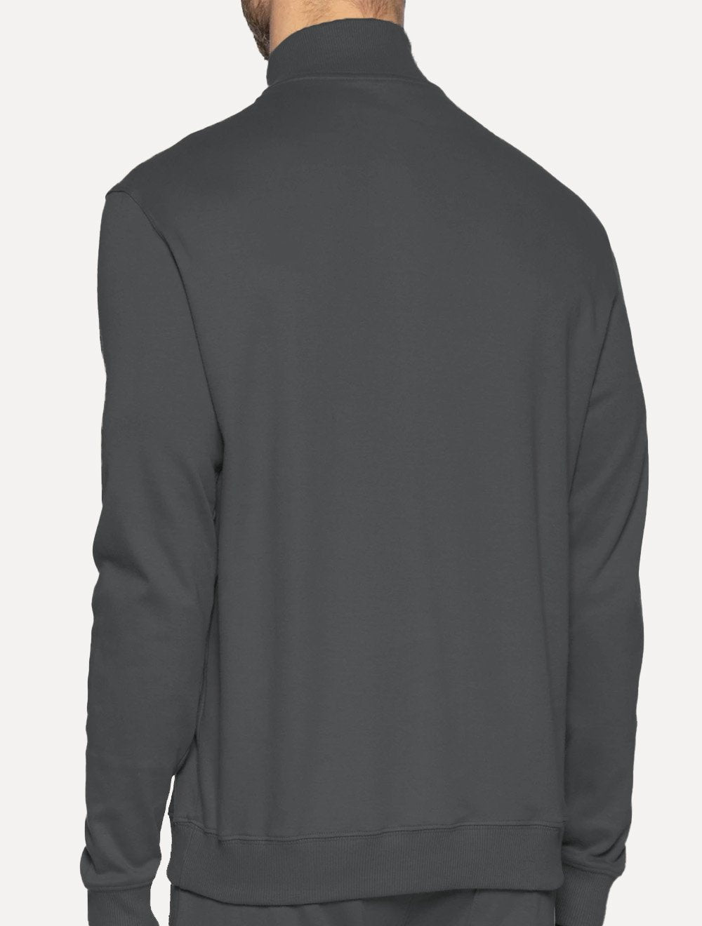 Blusão Calvin Klein Masculino Suedine Half Zip Chumbo