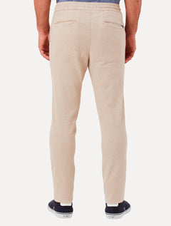 Calça Original Penguin Masculina Relax Sport Linho Lisa Areia Mescla