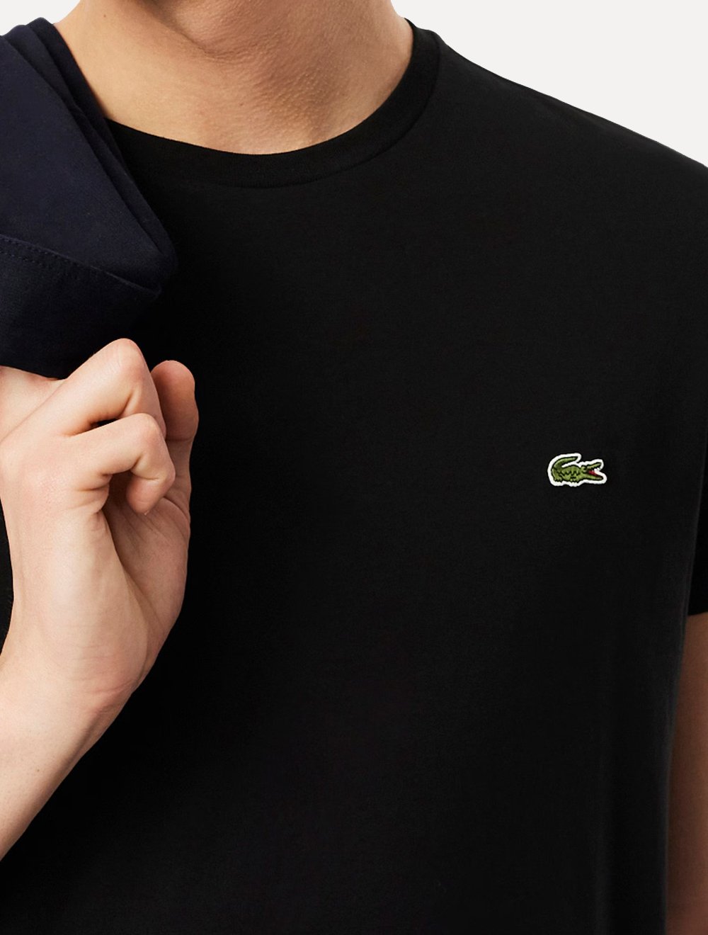 Camiseta Lacoste | Masculina Jersey Pima Cotton Preta