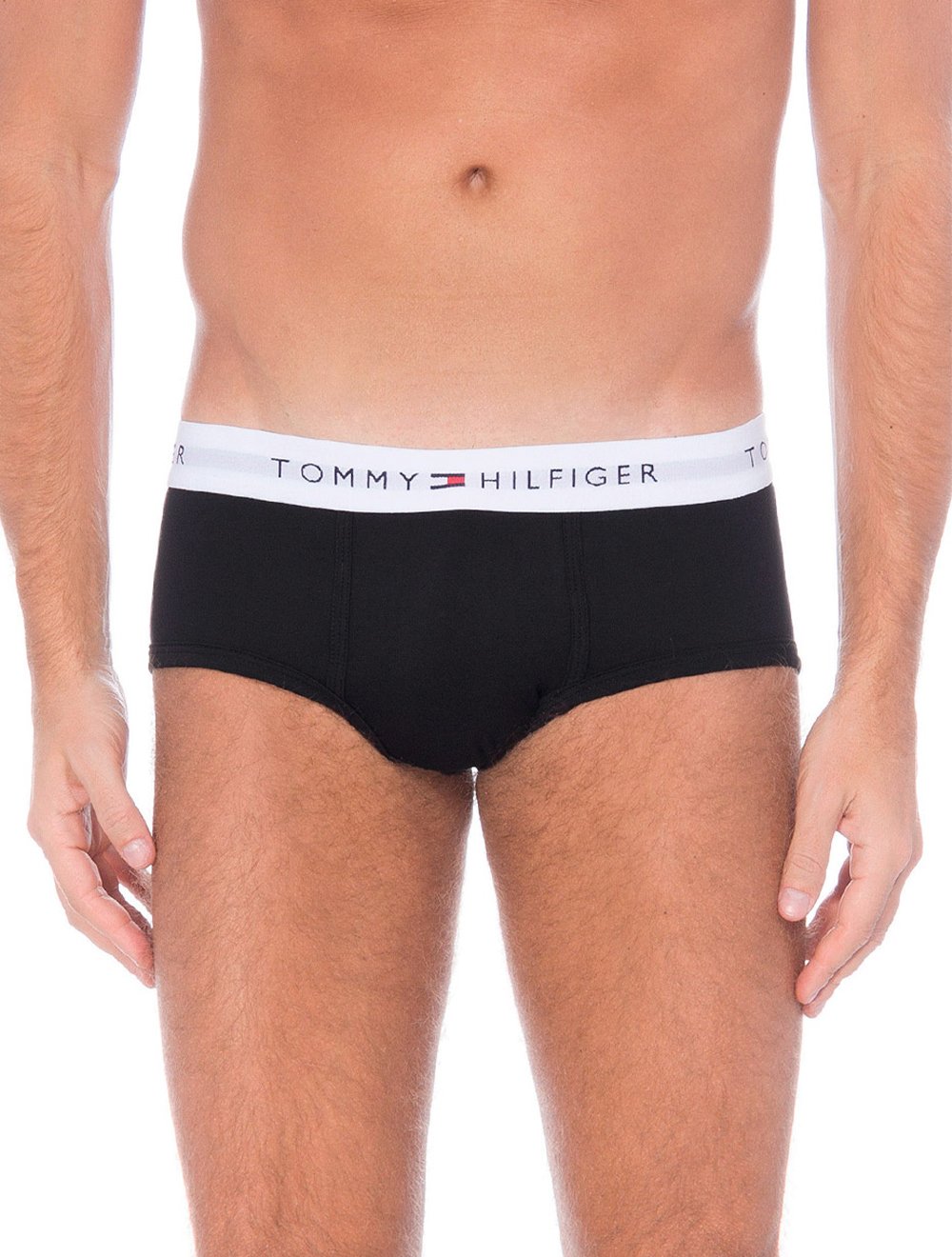 Cueca Tommy Hilfiger Cotton Stretch Brief Preta Pack 3UN