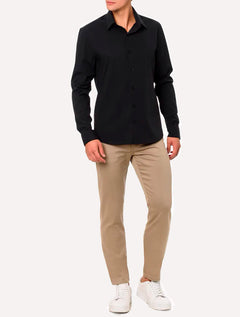 Camisa Calvin Klein Masculina Slim Cannes Essential Preta