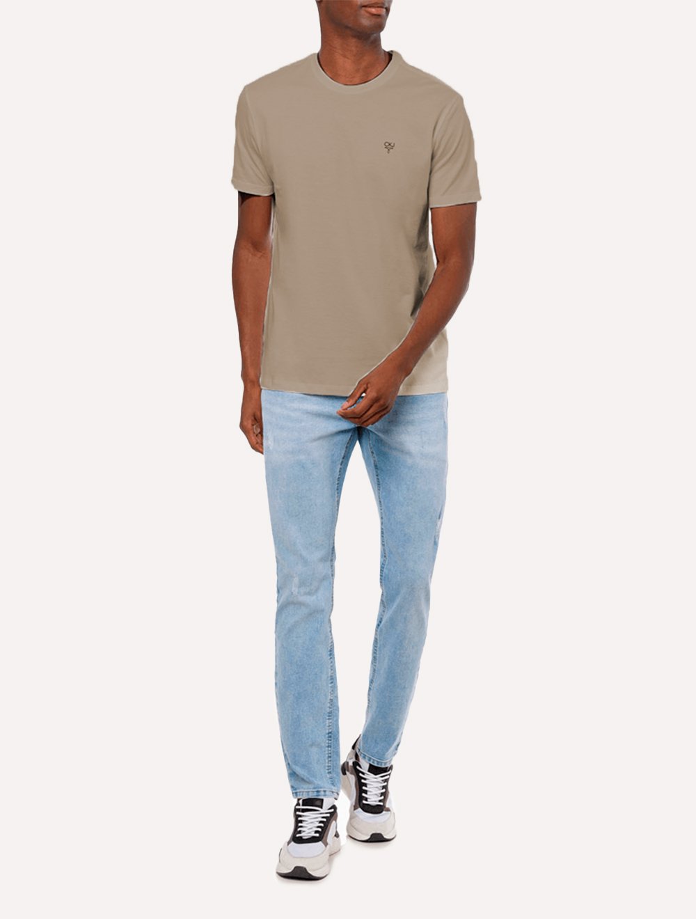 Camiseta Calvin Klein Jeans Dark Omega Logo Caqui Médio