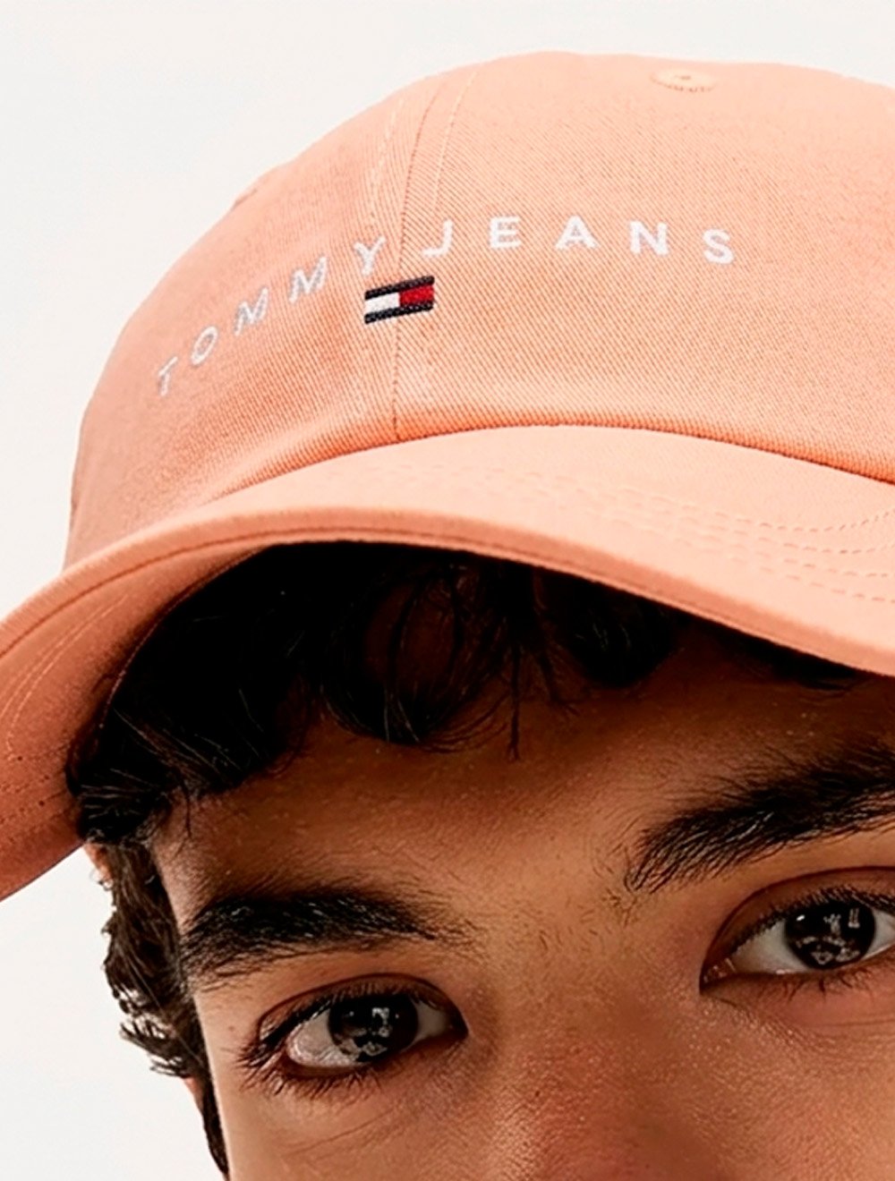 Boné Tommy Jeans Masculino Linear Logo Salmão