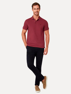 Polo Dudalina Piquet Essentials Cotton Basica Modal Vermelho Escuro