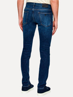 Calça Jeans Empório Armani Masculina J06 Slim Fit  Cintura Regular Azul Médio