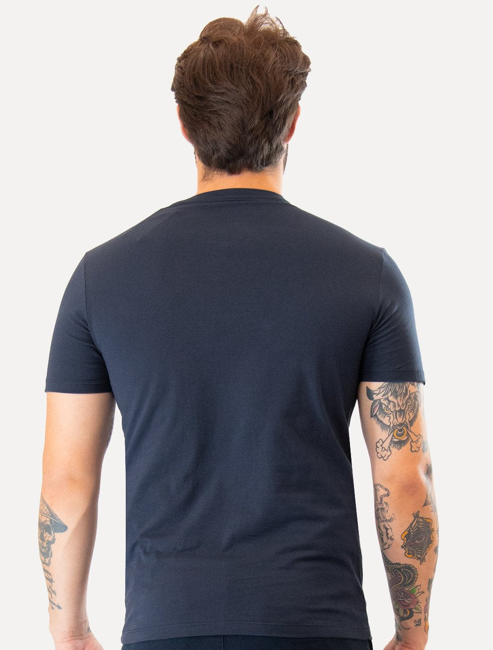 Camiseta Guess Masculina Foil Logo Print Azul Marinho