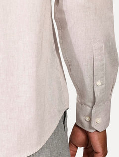 Camisa Aramis Masculina Regular Algodão Lotte Pocket Cáqui Mescla
