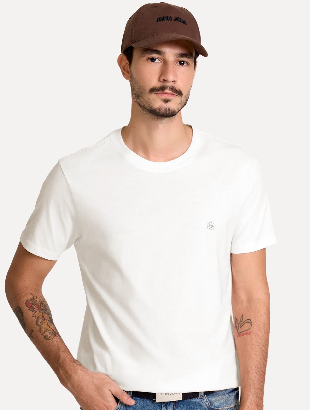 Camiseta John John Slim Fit One Cinza Off-White