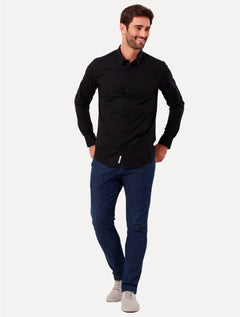 Camisa Original Penguin Masculina Regular Tricoline Bordado Preta