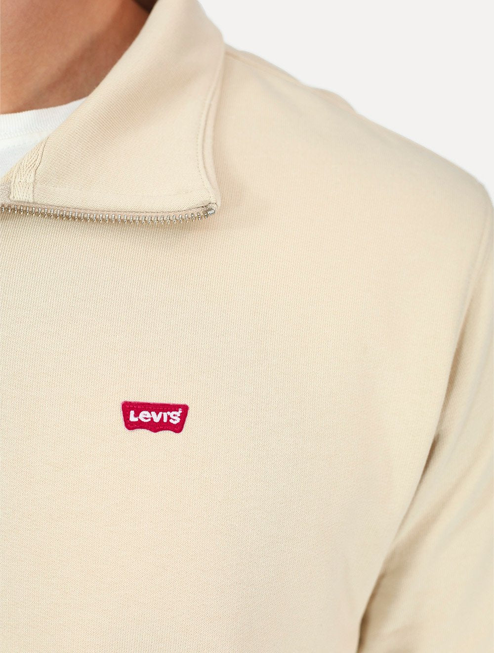 Moletom Levis Masculino Half Zip Housemark Icon Areia