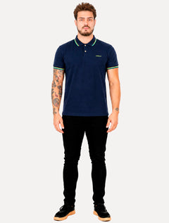 Polo Colcci Masculina Piquet Green Logo Azul Escuro