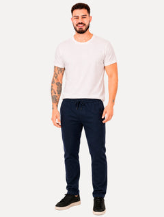 Calça Calvin Klein Jeans Masculina Cordão Flanelada Azul Marinho