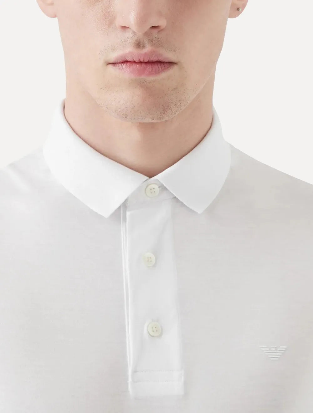 Polo Empório Armani Masculina Essential Micro Águia Branca