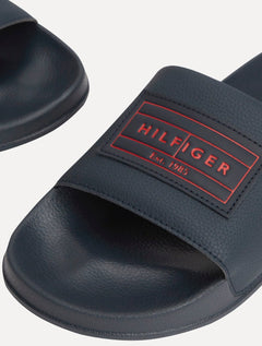 Chinelo Tommy Hilfiger Patch Pool Slide Azul Marinho