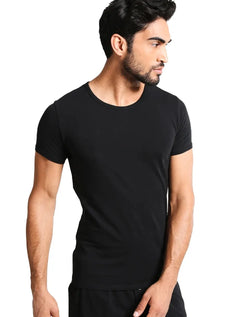 Camisetas Tommy Hilfiger Masculinas Classic Crewneck Pretas Pack 3UN