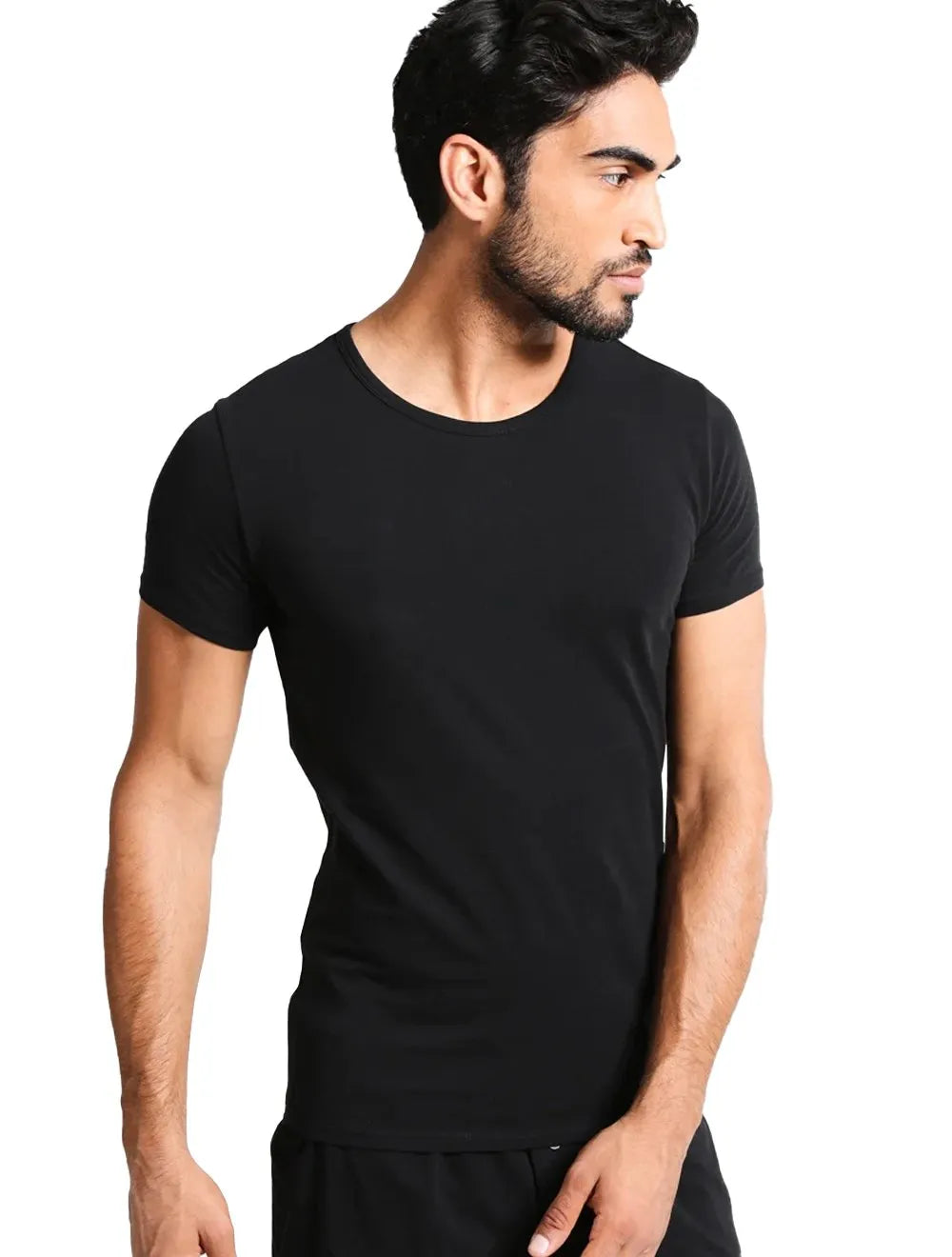 Camisetas Tommy Hilfiger Masculinas Classic Crewneck Pretas Pack 3UN