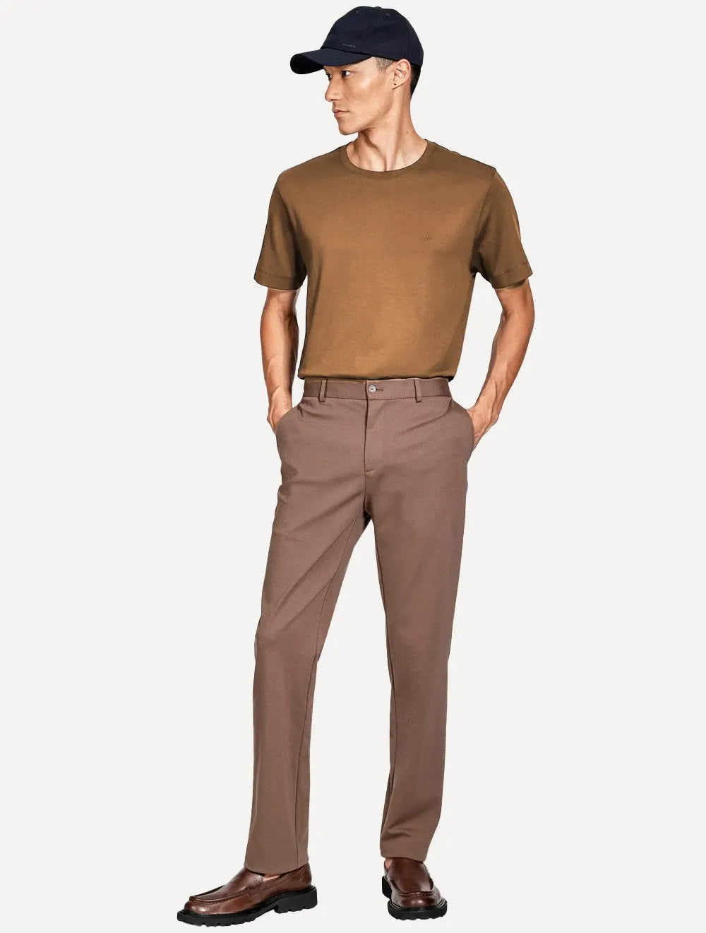 Camiseta Aramis Masculina Basic Lisa Mono Icon Marrom