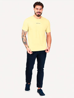 Camiseta Calvin Klein Jeans Masculina Institutional New Logo Amarelo Claro