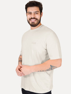 Camiseta Armani Exchange Masculina Regular Rubber Logo Areia