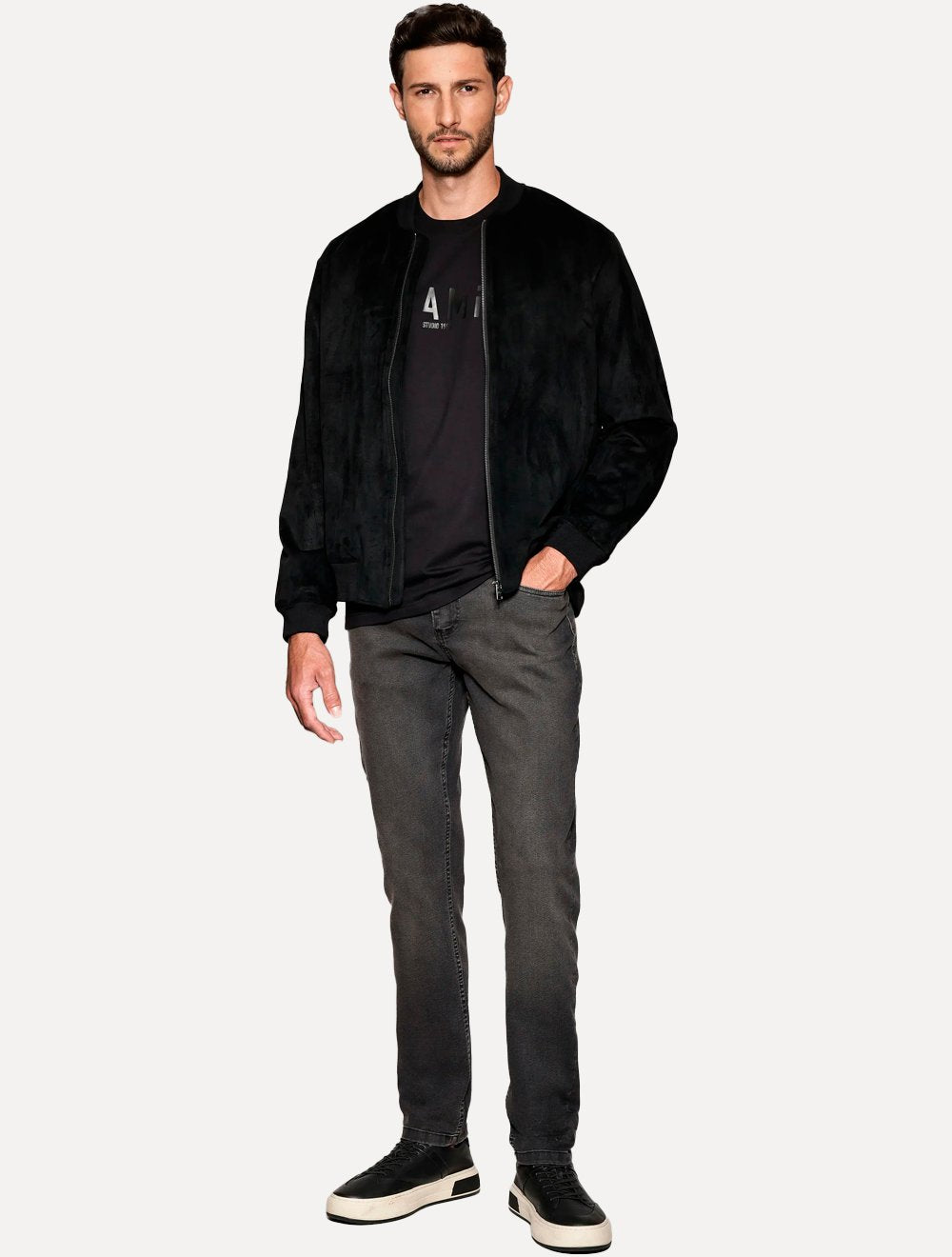 Calça Aramis Jeans Masculina Slim Stoned Preta