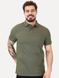 Polo Tommy Hilfiger Masculina Regular Piquet 1985 Verde Militar