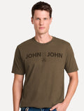 Camiseta John John Masculina Regular Fit Opposites Marrom