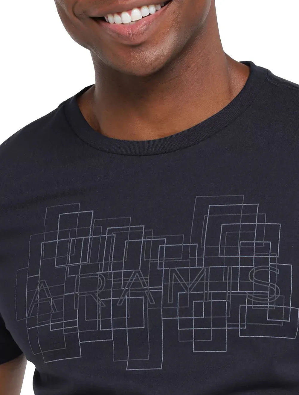 Camiseta Aramis Regular Geometric Relief Azul Marinho