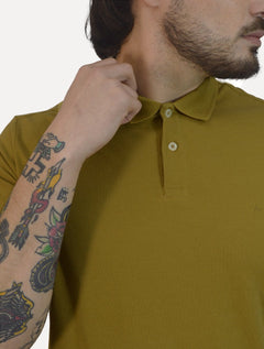 Polo Aramis Masculina Basic Piquet Mono Mostarda