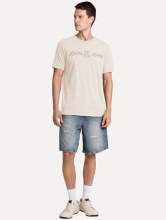Camiseta John John Masculina JJ Basic Logo Rusty Areia