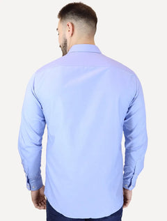 Camisa Dudalina Masculina Slim Superfine Cotton Light Lisa Azul Médio