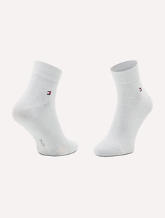 Meia Tommy Hilfiger Masculina Quarter Branca Kit 2 Pares