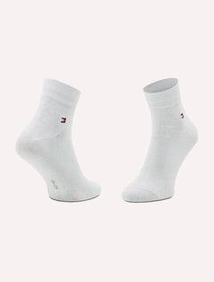 Meia Tommy Hilfiger Masculina Quarter Branca Kit 2 Pares