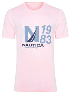Camiseta Nautica Masculina Challengers N1983 Sketch Rosa