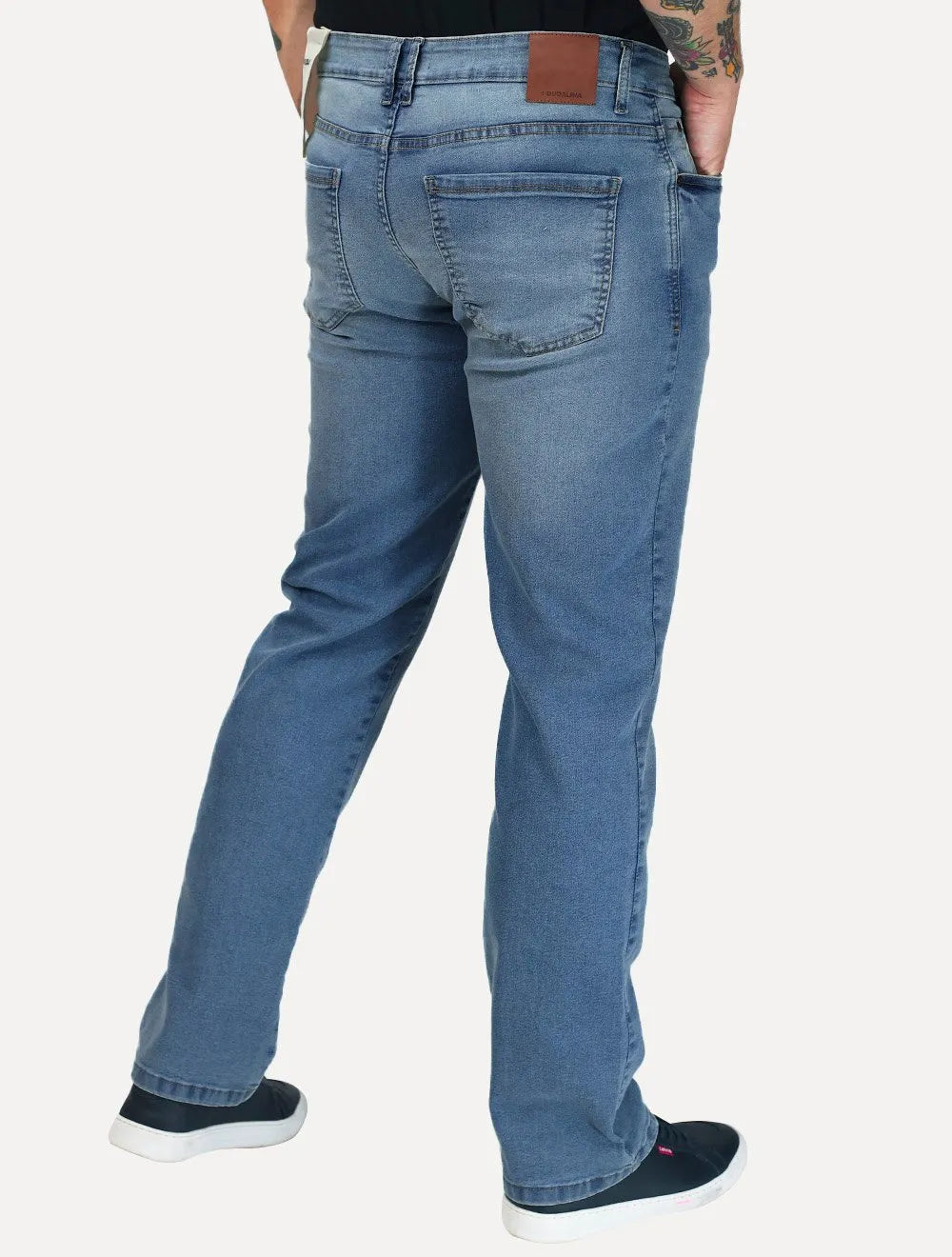 Calça Dudalina Jeans Masculina Right Vintage Azul Claro