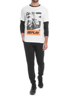 Camiseta Replay Masculina Helmet Silk Branca