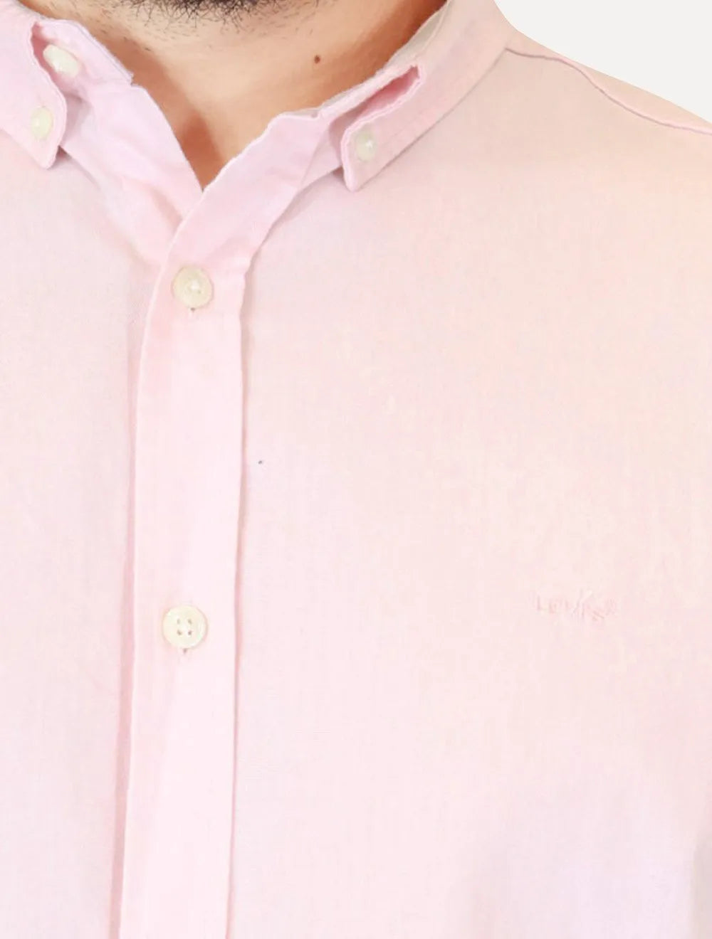 Camisa Levis Masculina Relaxed Oxford Authentic Button Down Rosa Claro