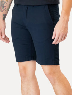 Bermuda Lacoste Masculina Sarja Slim Cotton Stretch Azul Marinho