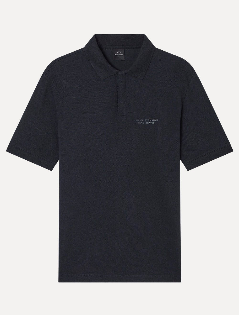 Camisa Polo Armani Exchange Regular Fit Light Logo Milano Azul Marinho