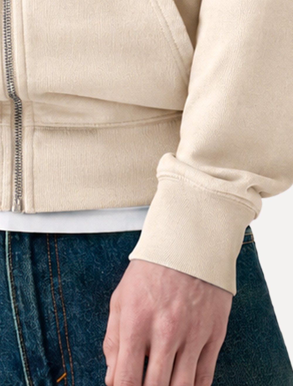 Moletom Levis Masculino Full Zip Hoodie Icon Cáqui Claro