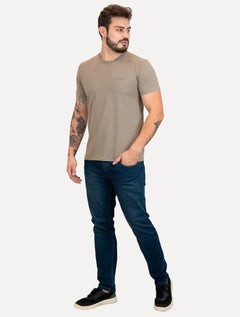 Camiseta John John Masculina Slim Fit Cotton Cáqui
