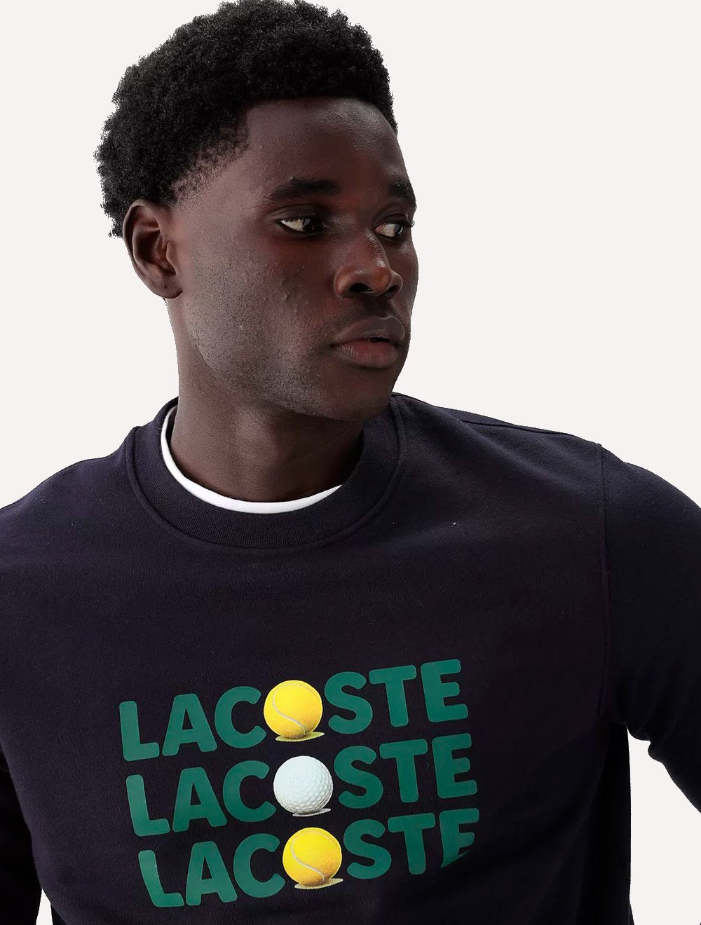 Moletom Lacoste Masculino Heavy Cotton Ball Print Azul Marinho