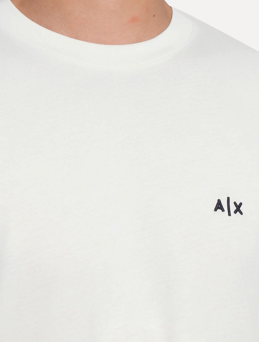 Camiseta Armani Exchange Masculina Regular Embroidery AX Logo Off White