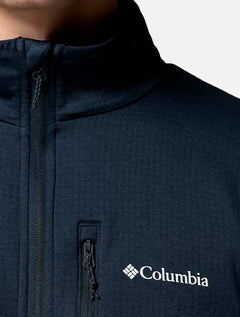 Jaqueta Columbia Masculina Fleece Hike Grid Full Zip Azul Marinho