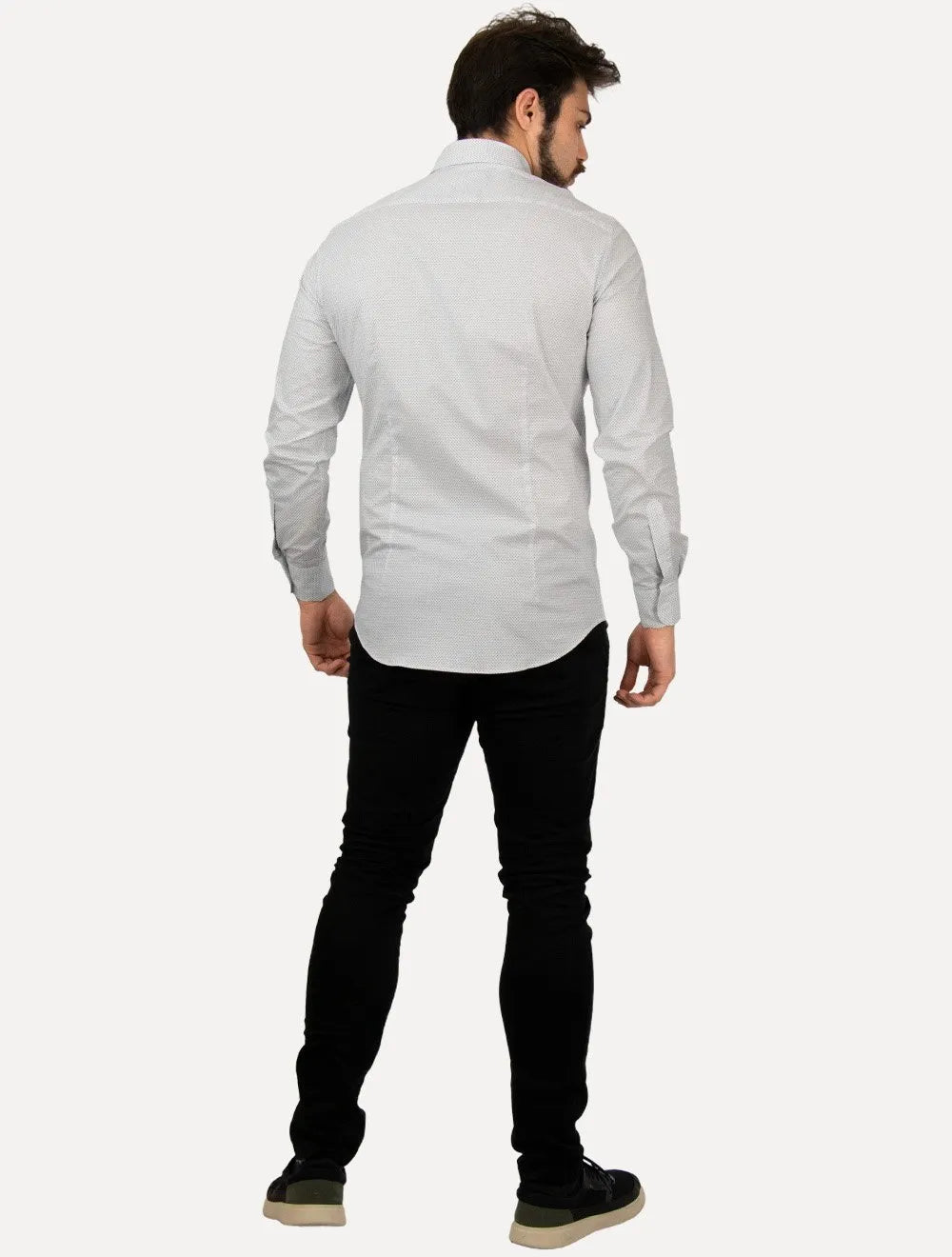 Camisa Tommy Hilfiger Masculina Slim Mini Print Branca